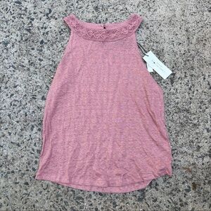 Rachel zoe pink high neck crochet tank top small